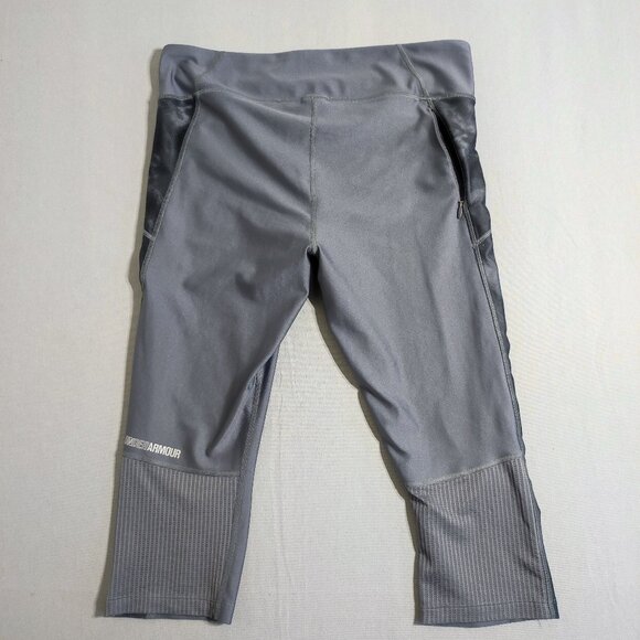 Under Armour active wear sport leggings women's size 10 or 12 grey colour crop - Picture 3 of 12